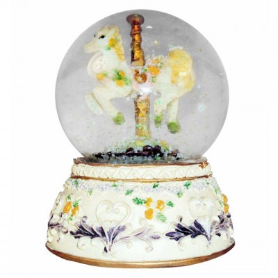 Fantasy modern horse white snow globe for friends