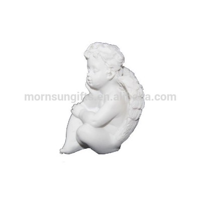 Delicate ceramic white porcelain angel figurine