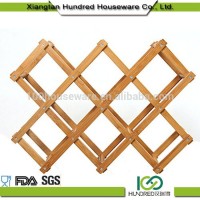 Bar Party Usage Modern Foldable Bamboo Wine Bottle Holder Rack