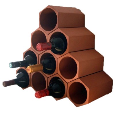 Custom terracotta unglazed wine rack sets home decor