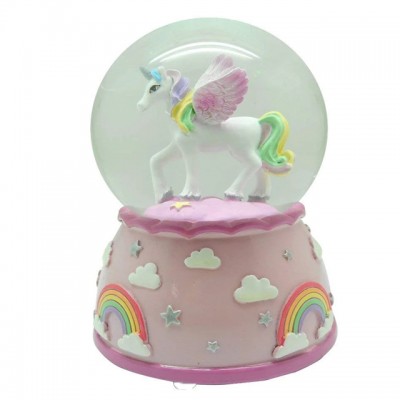 Polyresin creative unicorn snow globe