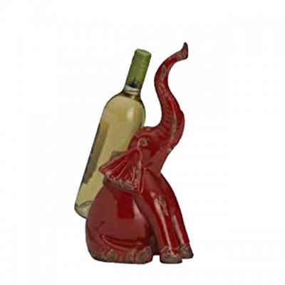 Rustic elephant ceramic single red wine rack