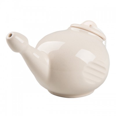 ceramic white neti pot nasal cleaning pot